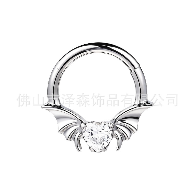 F136 Titanium Alloy Nose Ring with Diamonds - Seamless Nose Stud Hypoallergenic Body Piercing Jewelry detail image 8