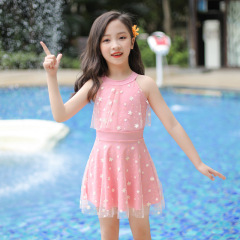 Children's swimsuit one-piece 2023 new girls cute skirt baby princess professional hot spring bathing suit for large, medium and small children