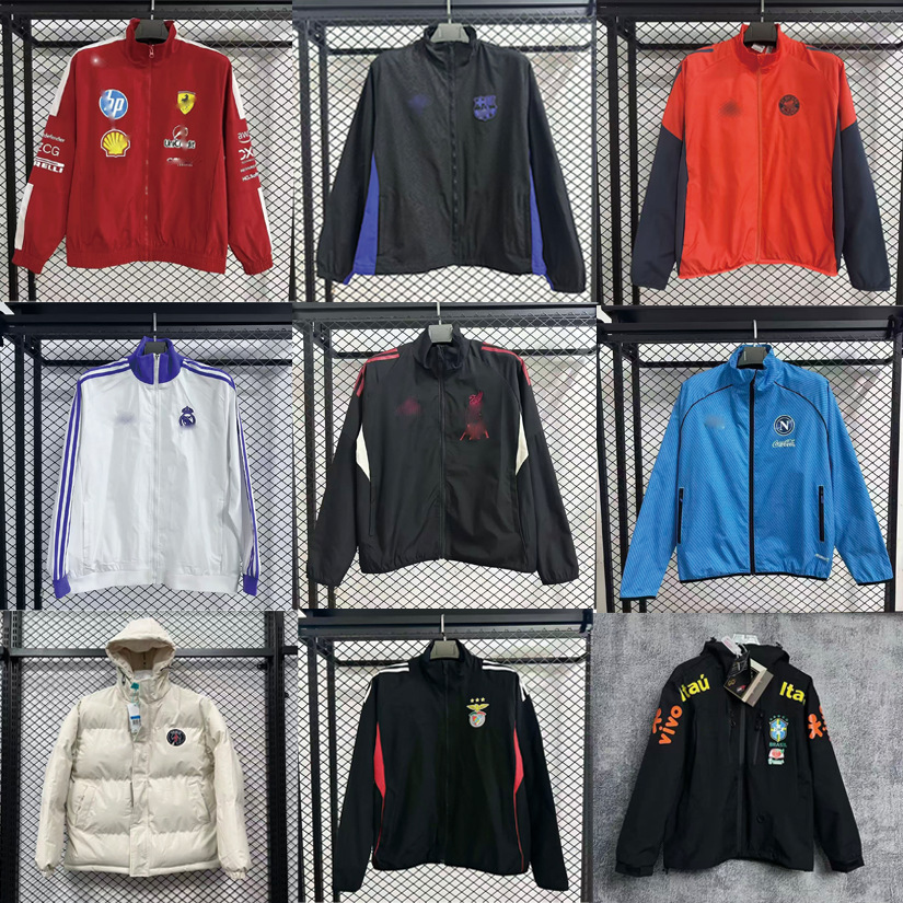 Nuevo fútbol de doble cara chaqueta de algodón Brasil París México Arsenal Alemania BairbaL impermeable