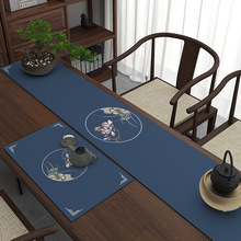 新中式防水茶席茶桌垫布茶台桌旗布艺长条吸水茶几桌布禅意茶桌布