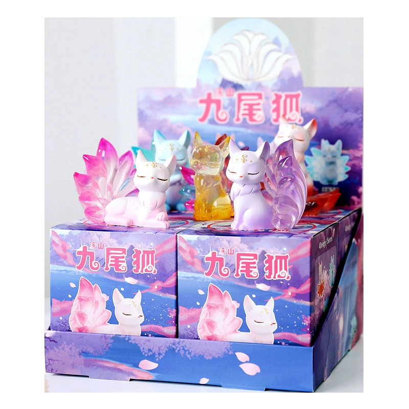 doll (tushan) nine-tailed fox blind box, resin collectible figure, 10.5×10.5×11.5 cm