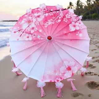 花瓣款1-30号景区批发花瓣流苏绸布伞工艺伞拍照道具舞蹈演出旗袍