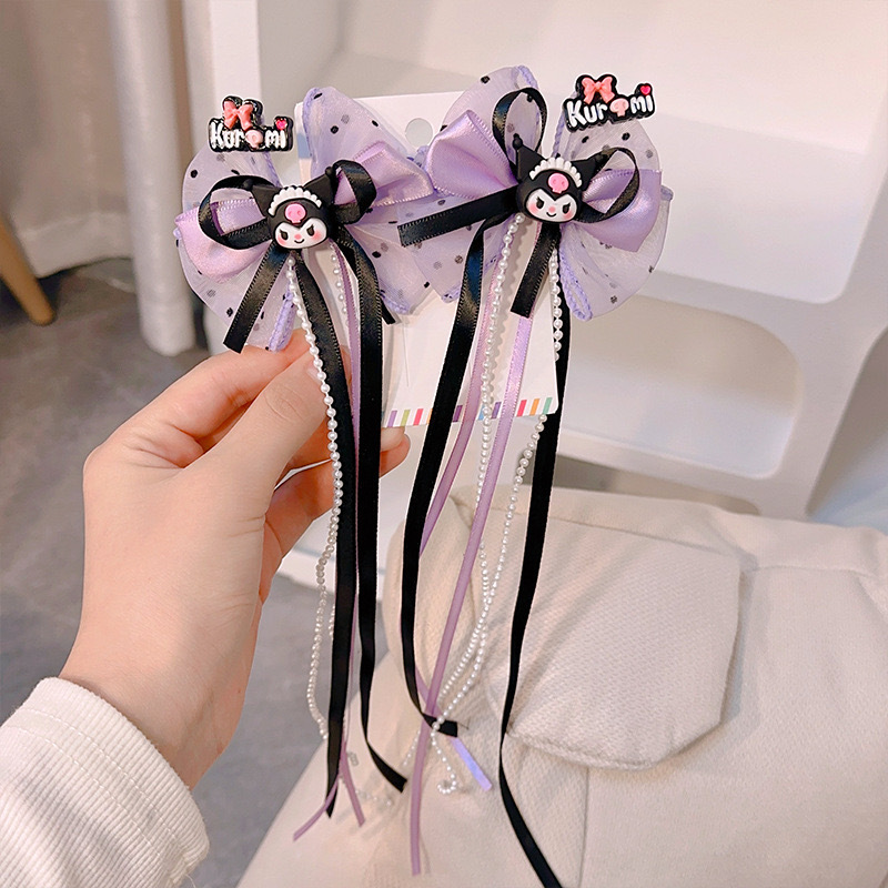 Niños estilo nacional Hanfu lindos Melody tarjeta de cabello de la niña arco rosa clip de la correa del tesoro de la mujer