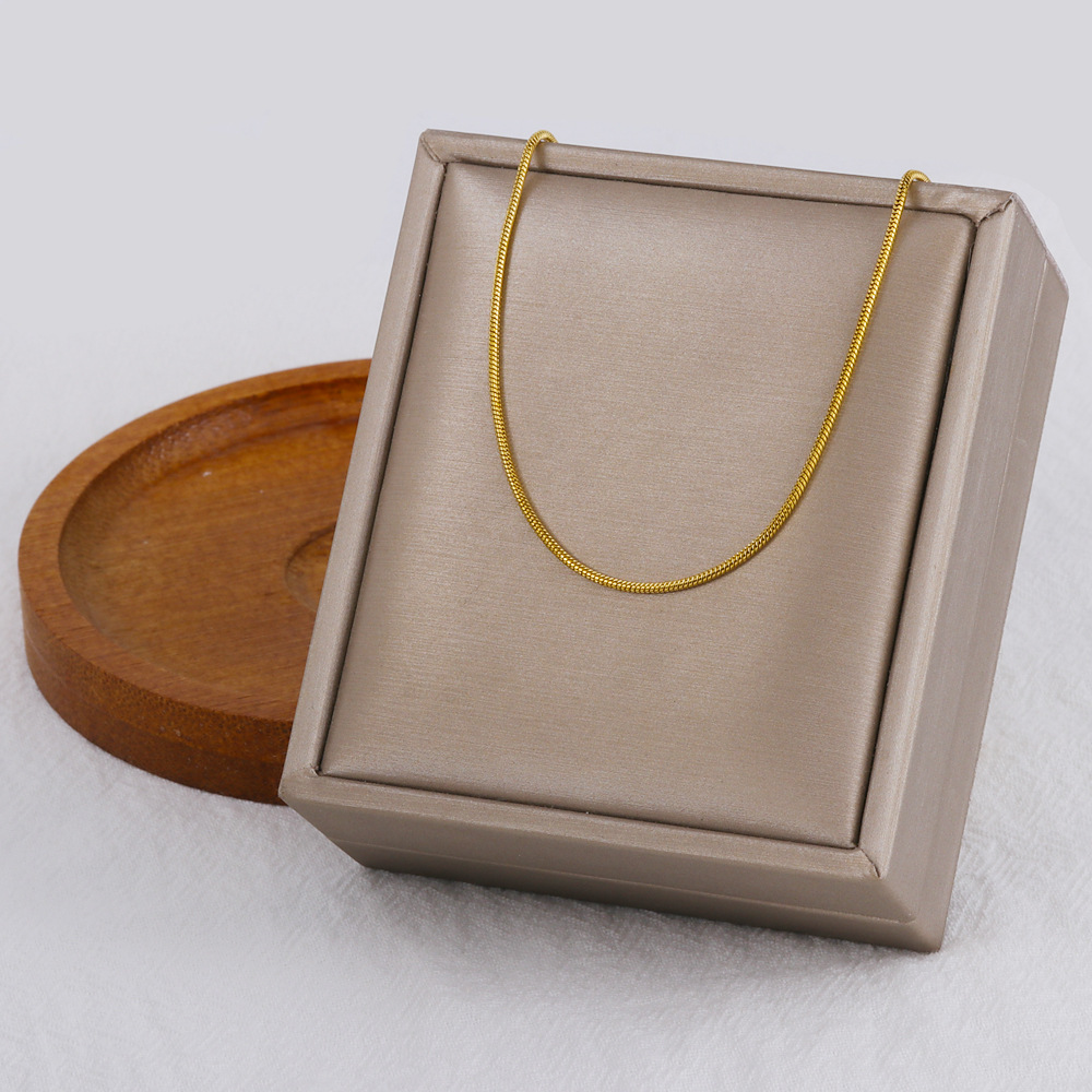 Simple and Personalized Spicy Girl Versatile Titanium Steel Necklace Women's Instagram Snake Blade Lock Bone Chain Set_voghion.com