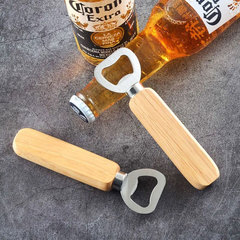 Wooden bottle opener, wooden bottle opener with handle, solid wood bottle opener, stainless steel bottle opener
