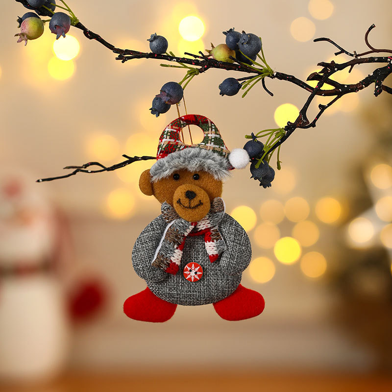 Decoraciones de Navidad anciano muñeco de nieve ciervo regalos de Navidad pequeño colgante muñeca de peluche colgante de árbol de Navidad suministros