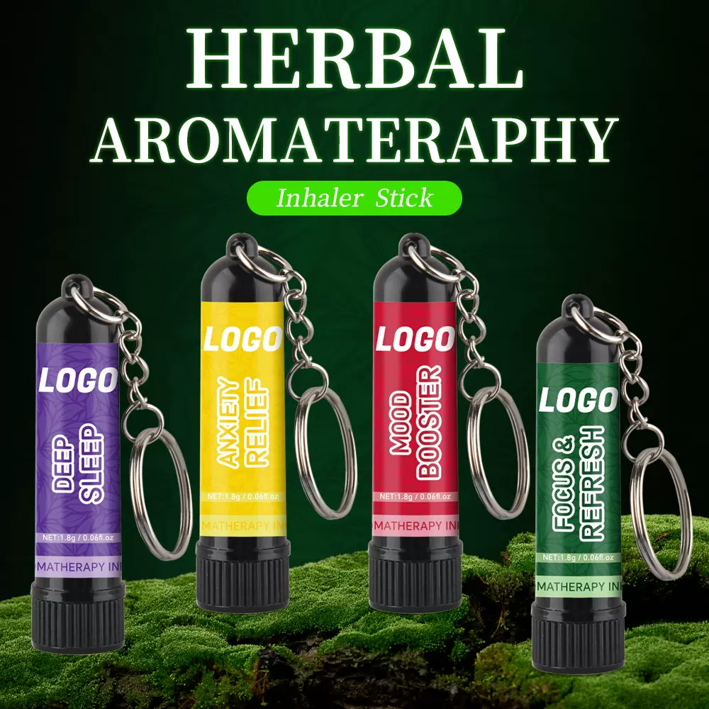定制贴牌全英文清凉油草本植物精油薄荷芳香疗法能量棒醒神鼻吸棒