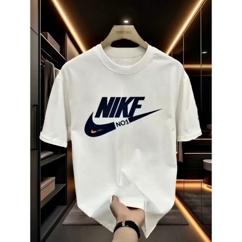 Men's Summer T-Shirt American Streetwear Couple Half-Shirt Loose Casual Base Shirt T Round Neck T-Shirt