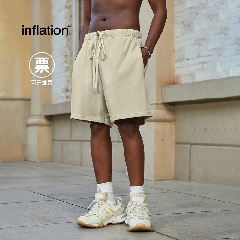 Jie Zhan Men's Clothing | 425g Heavyweight Shorts 2026 Spring/Summer Fog Color Series Basic Style Streetwear Loose Trendy Brand Five-Point Pants