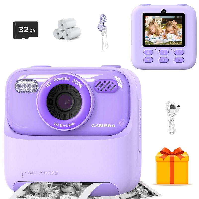 Cross-Border Supply of Children's Instant Printing Camera, Polaroid Mini Camera, Beauty Selfie Camera Wholesale