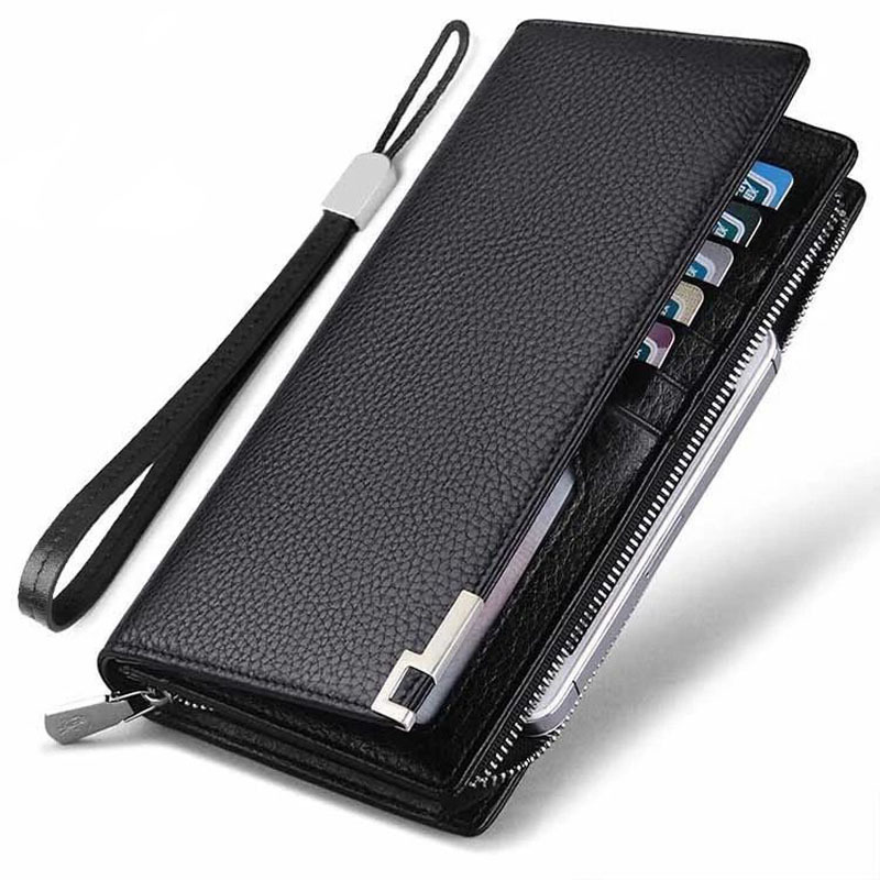 New Men's Wallet Long Wallet Multi-card Short Wallet Men's Business Zipper Multifunctional Genuine Mobile Phone Bag