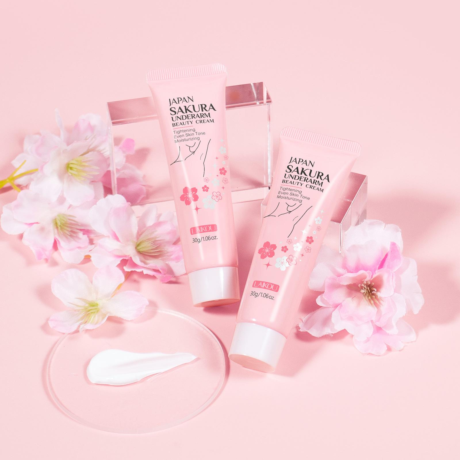 Cross-border LAIKOU Japanese Cherry Blossom Armpit Cream 30g Hydrating, Moisturizing and brightening Skin tone manufacturer wholesale supply undefined