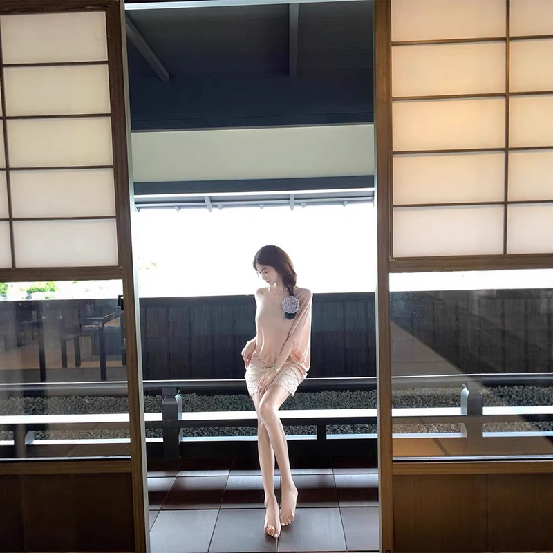 Han Yujia の柔らかい妹の白いレースのヒップカバーショートスカート、女性用、優しくてエレガントな伸縮性のあるパンツ付きスカート|undefined