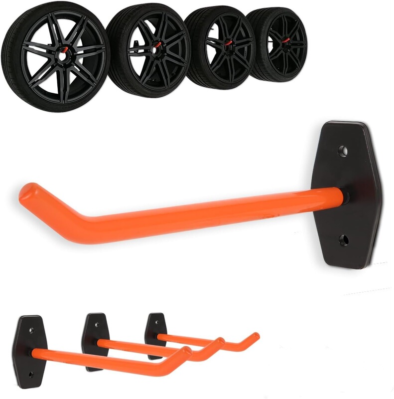 Wall-Mounted Car Wheel Hub Rotating Display Rack, Modified Tire Wall-Mounted Shelf, Universal Disassembly Display Stand, Heavy-Duty Hook