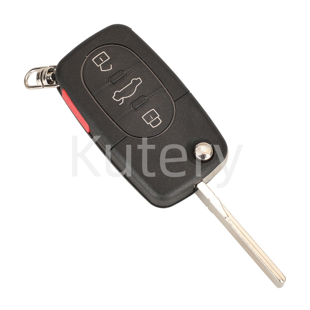 Suitable for Audi 4-button folding remote control car key, 315 frequency, ID48 chip, 4D0837231E round pin position