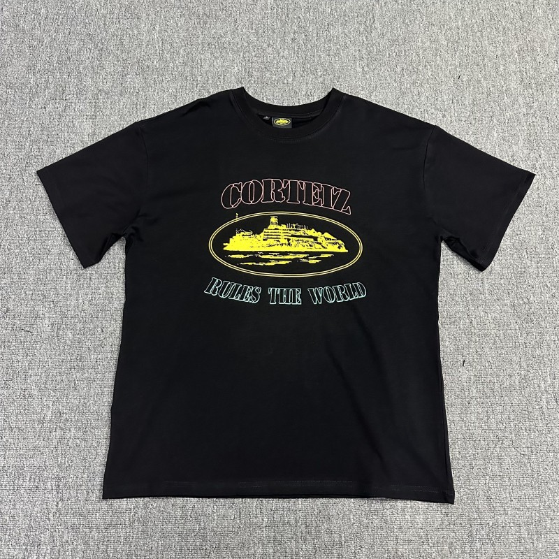 Comercio exterior al por mayor Alcatraz Basic Series C0rteiz Phantom Letter Logo Camiseta impresa Traje de pareja