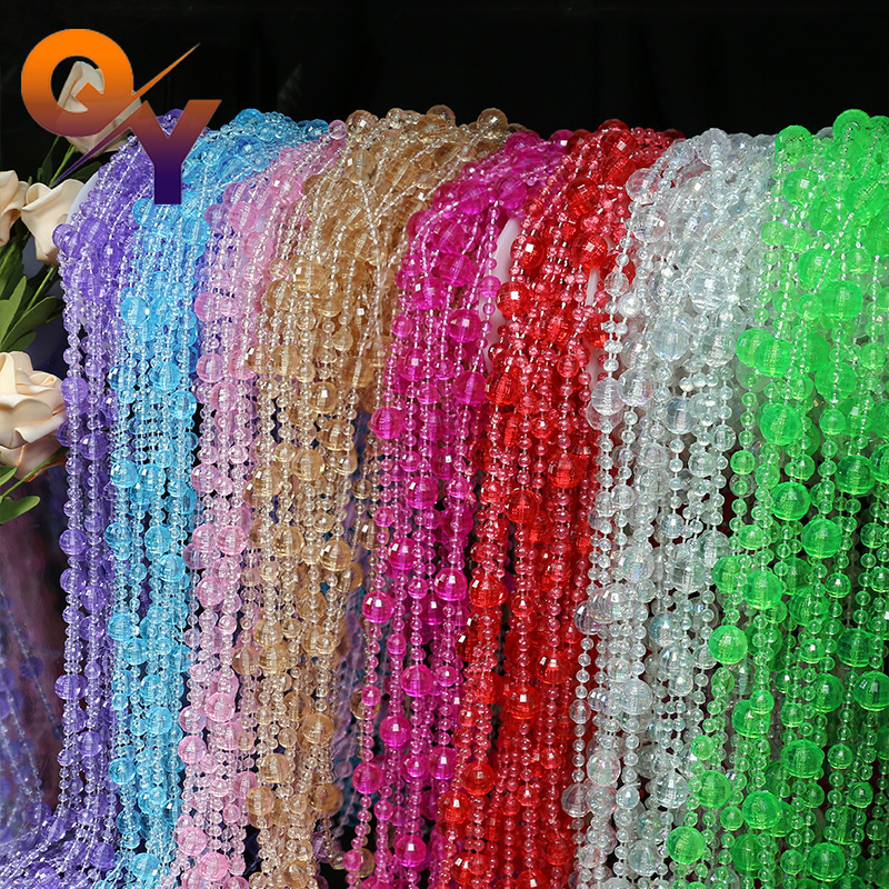 Acrylic Wedding Colorful Globe Beads Wedding Aisle Decoration Wedding Stage Ceiling Decoration DIY Door Curtain Bead Curtain Materials