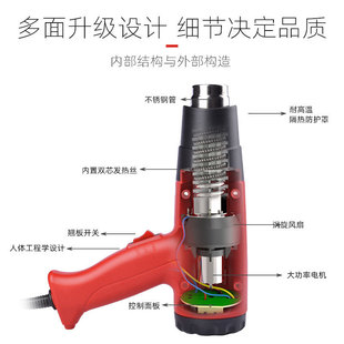 TGK digital display hot air gun HG3316ES heat shrinkable film baking gun car film industrial grade maintenance baking gun hot air barrel