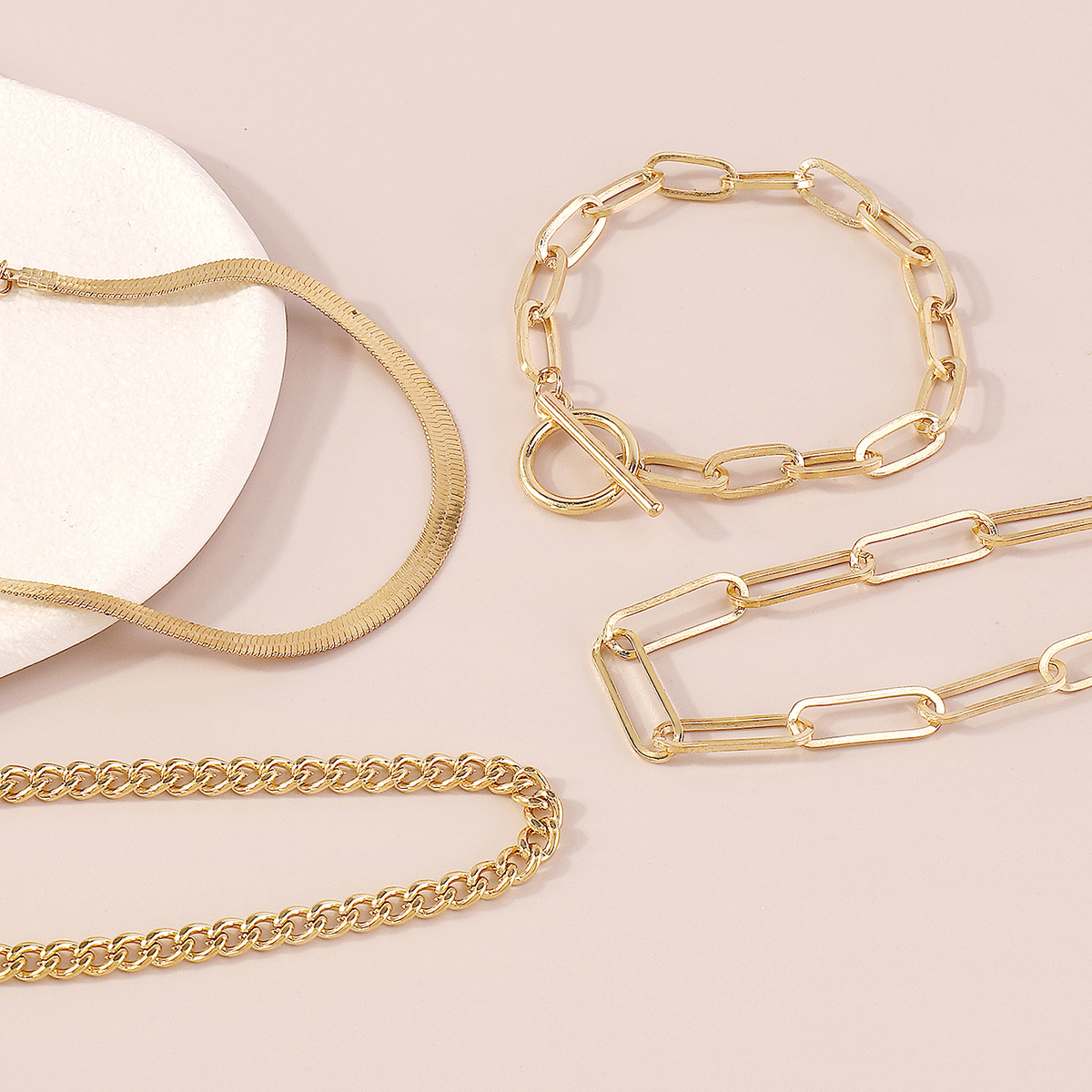 Simple Style Geometric Copper Bracelets Plating Copper Bracelets