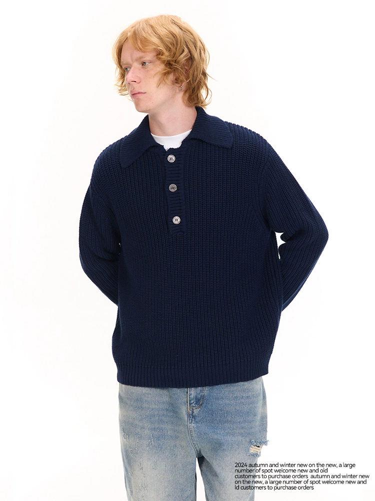 Демисезонный хлопковый базовый однотонный свитер для отдыха, американский стиль, городской стиль