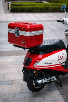 Suitable for Honda motorcycle tail Motorcycle trunk - travel-suitcase-43-goddess-red-silver-middle-frame-lining-fingerprint-lock