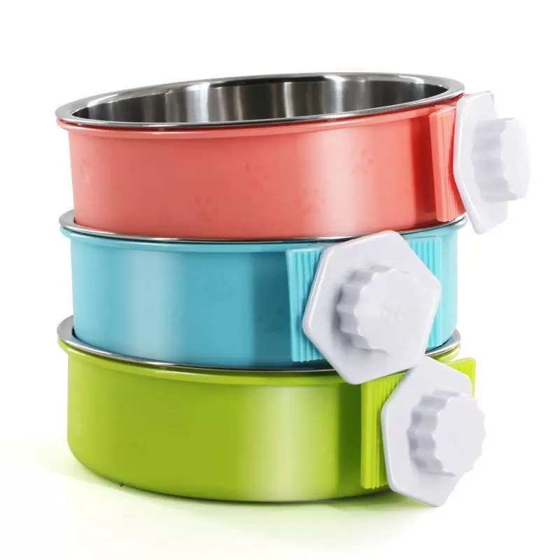 Amazon рекомендует подвесную миску для собак в клетке, утолщенную и усиленную подвесную миску для домашних животных из нержавеющей стали, подвесную клетку для собак, миску для собак, миску для кошек.