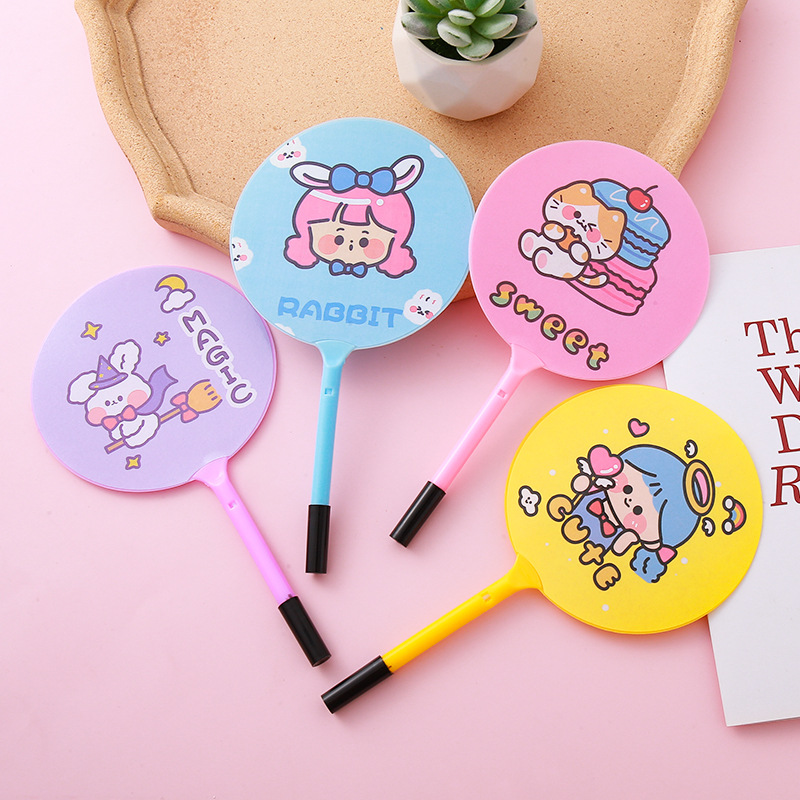 Cartoon fan pen cute student prizes holiday gift wholesale creative stationery writing tools fan ball pen
