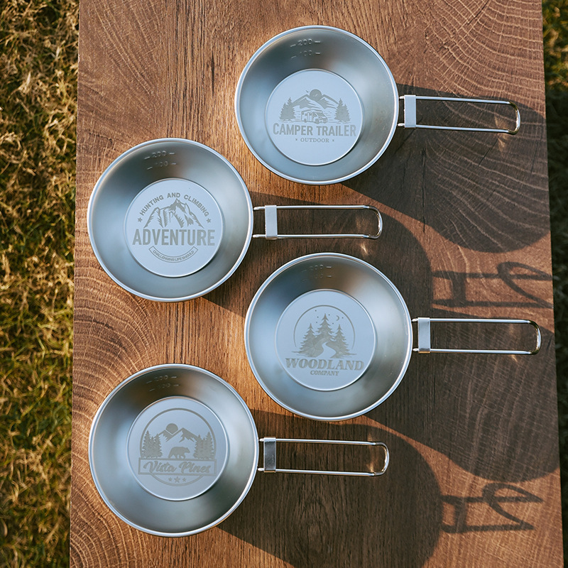 Outdoor Snow Bowl Camping Portable Tableware Foldable Stainless Steel Bowl Tableware suit Picnic Supplies
