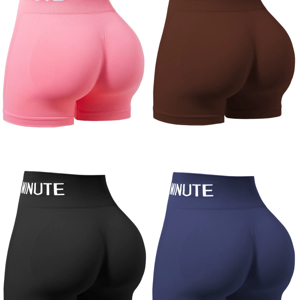 Европейские и американские бесшовные высокоэластичные трехточечные шорты для фитнеса с надписью, спортивные шорты с высокой талией персикового цвета, подтягивающие ягодицы