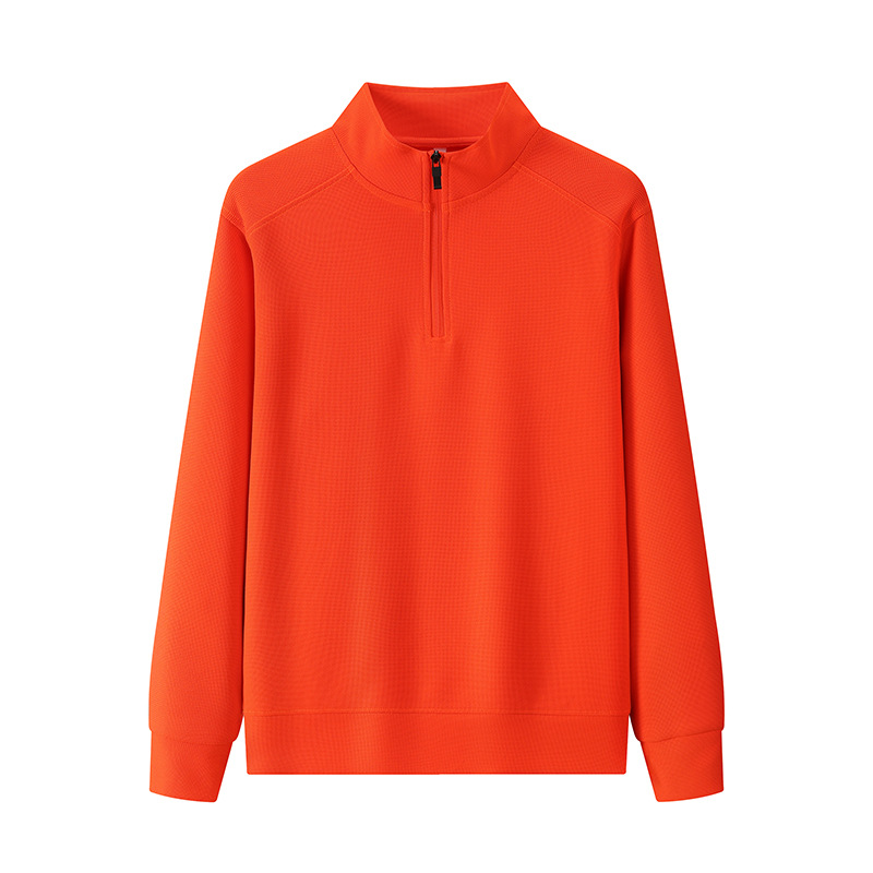 600G pesado medio cremallera de manga larga cuerpo de entrenamiento ropa de trabajo herramientas de algodón suéter impresión de logotipo personalizado