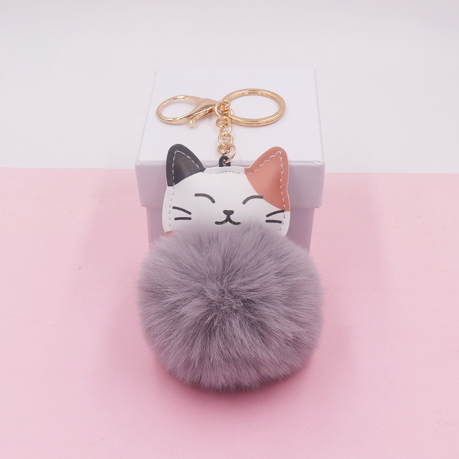 Alloy, Plush Material Cat Pattern Cute Cat Alloy Plush Unisex Bag Pendant Keychain 1 Piece