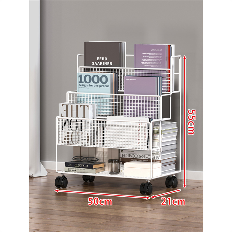 机の下の物置棚の移動収納棚の床のプーリー付きの小さい本棚の机の下の棚の本の物置棚の事務机