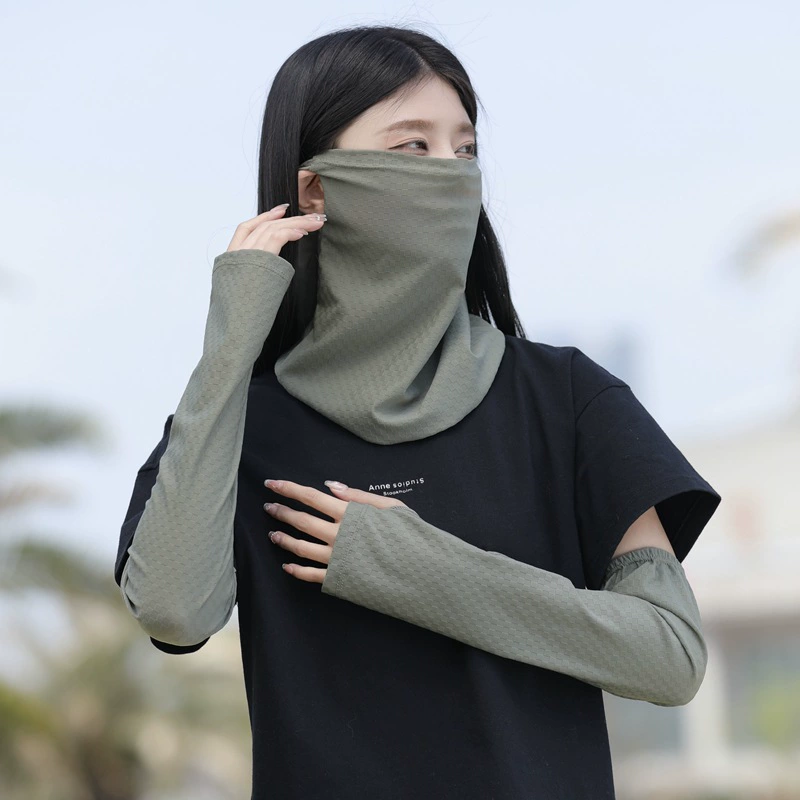 Набор Летний солнцезащитный крем рукав анти-УФ наружный лед рукав для езды на велосипеде нейлон ледяной шелк рукава женский солнцезащитный крем маска новый мужчина