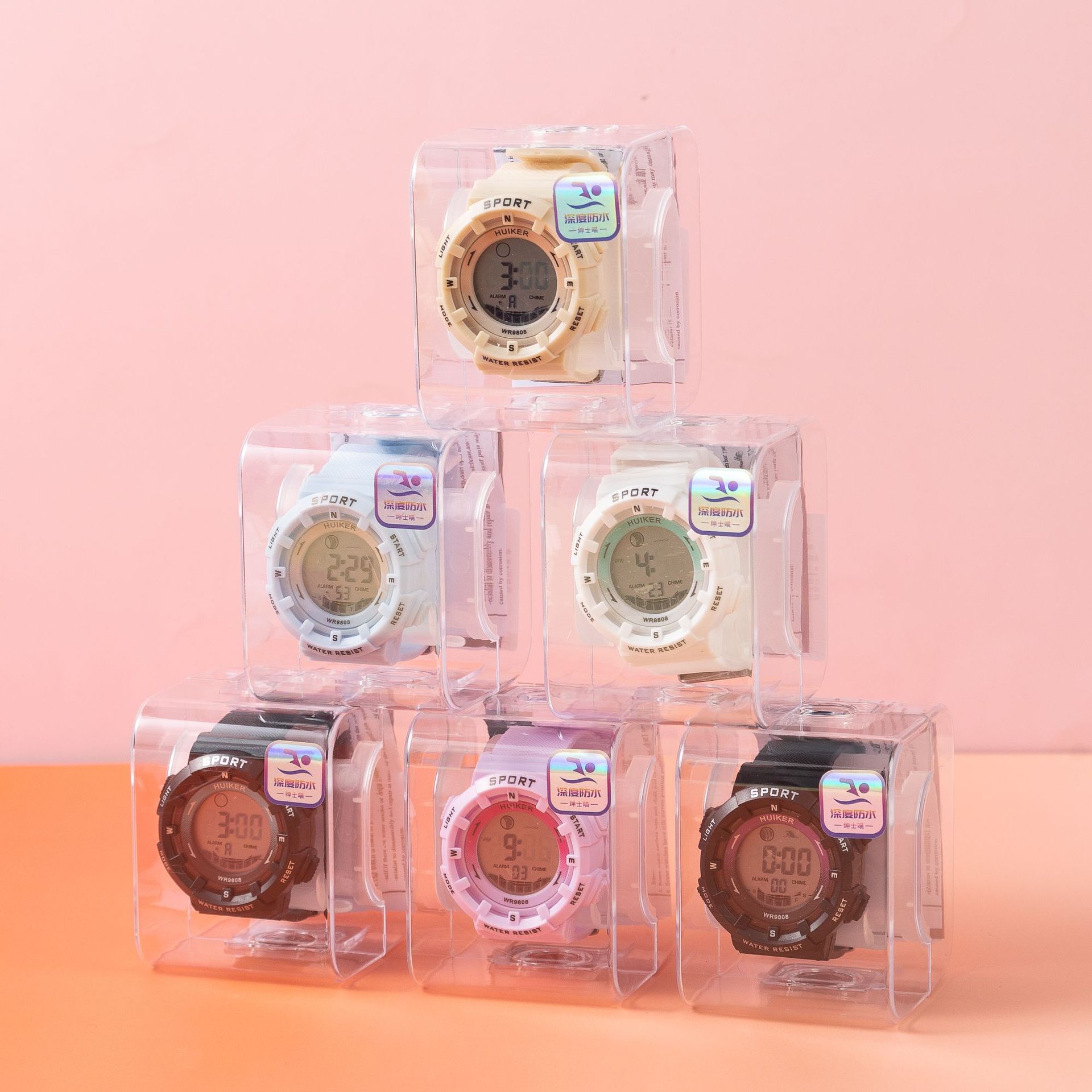 Large Screen Alarm Clock Date Waterproof Sports Electronic Watch Junior High School Junior High School Student Watch Luminous Mountaineering Watch Boxed Watch