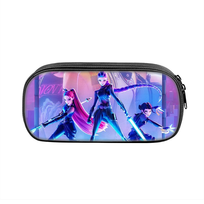 国境を越えた新製品 Huntrix Kpop プリント周辺ペンバッグ ハンター魔女グループ 小中学生鉛筆文具箱|undefined