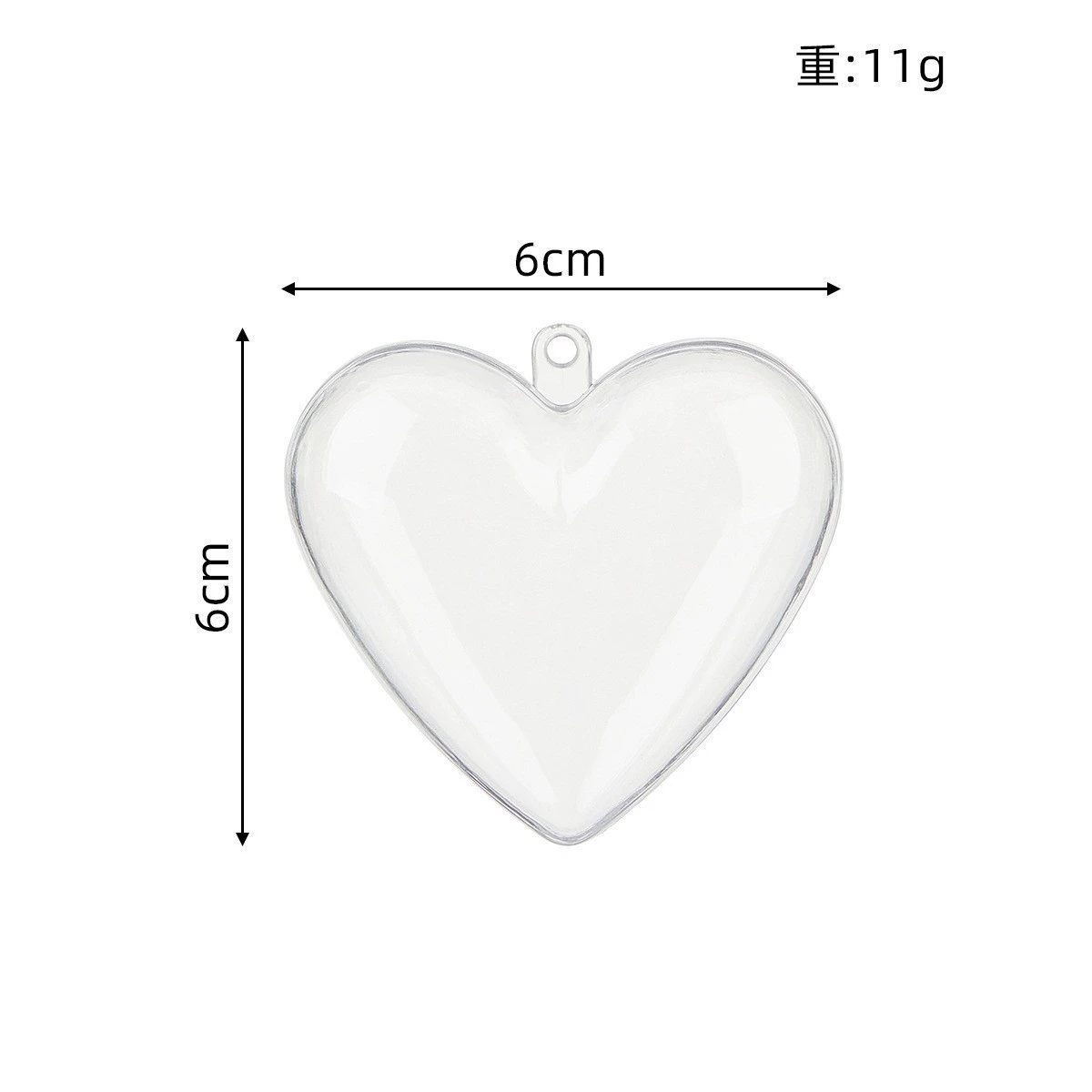 Transparent plastic Christmas pendant, acrylic mousse