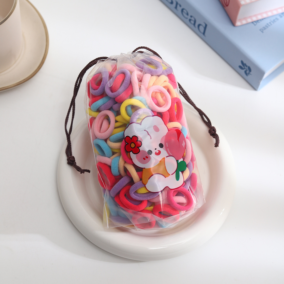 Anillos para toallas de colores mixtos, 200 unidades con bolsa de regalo.