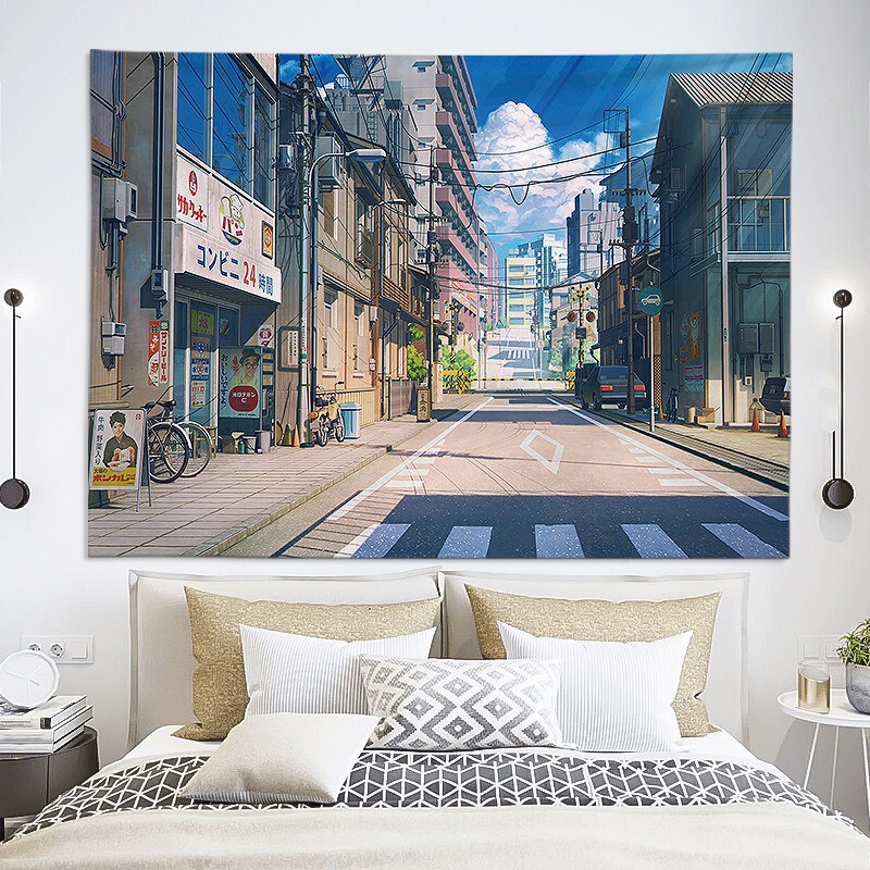 跨境背景布来图定制卧室空间挂布客厅装饰墙布房间高级感图案挂毯|undefined