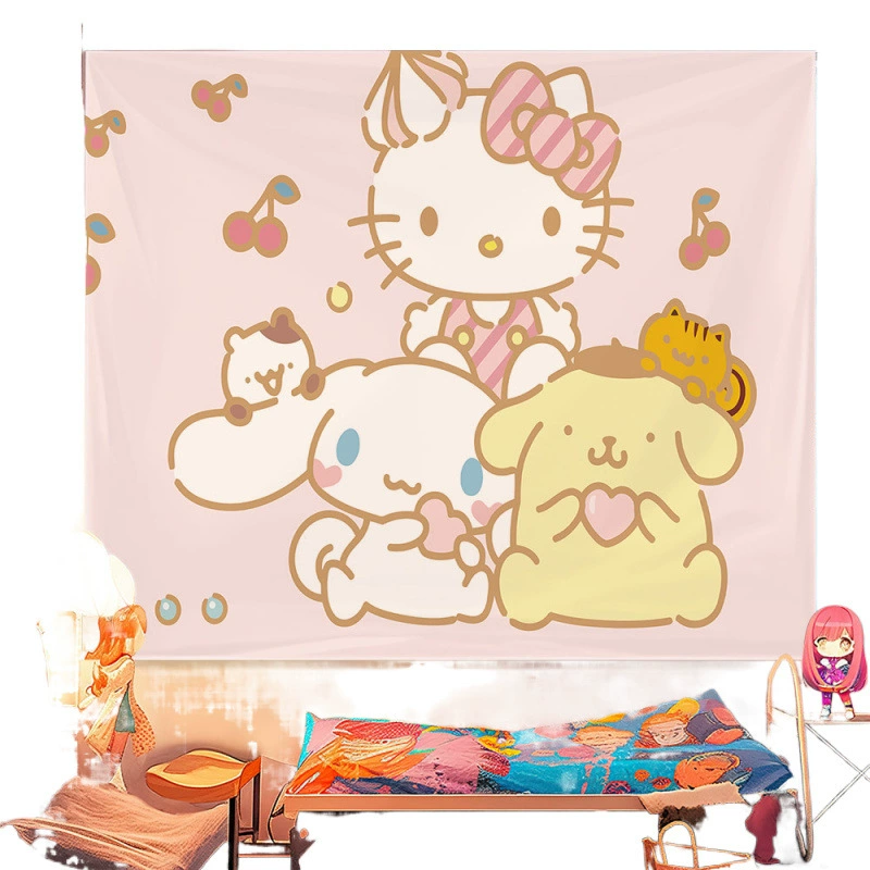 Постельное полотно Санрио Мели для стены hellokitty аренда дома декоративная тёплая романтическая подложка настенное полотнище