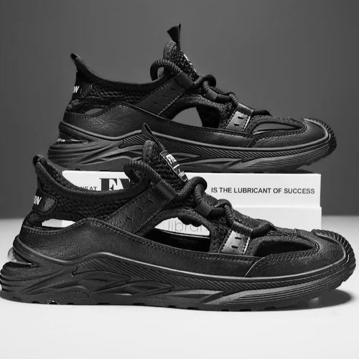 Sandalias de hombre antideslizantes, zapatos de playa casuales de verano, zapatos de hombre cómodos, ligeros y transpirables, zapatos deportivos de un solo pie.