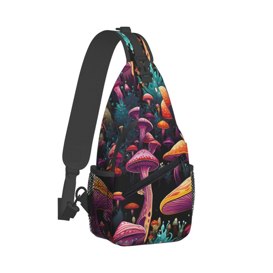 Bolso de pecho con estampado de dibujos animados transfronterizos Bolso de mensajero para hombre Bolso de pecho casual ligero de gran capacidad Bolso de lona simple para mujer de alto valor