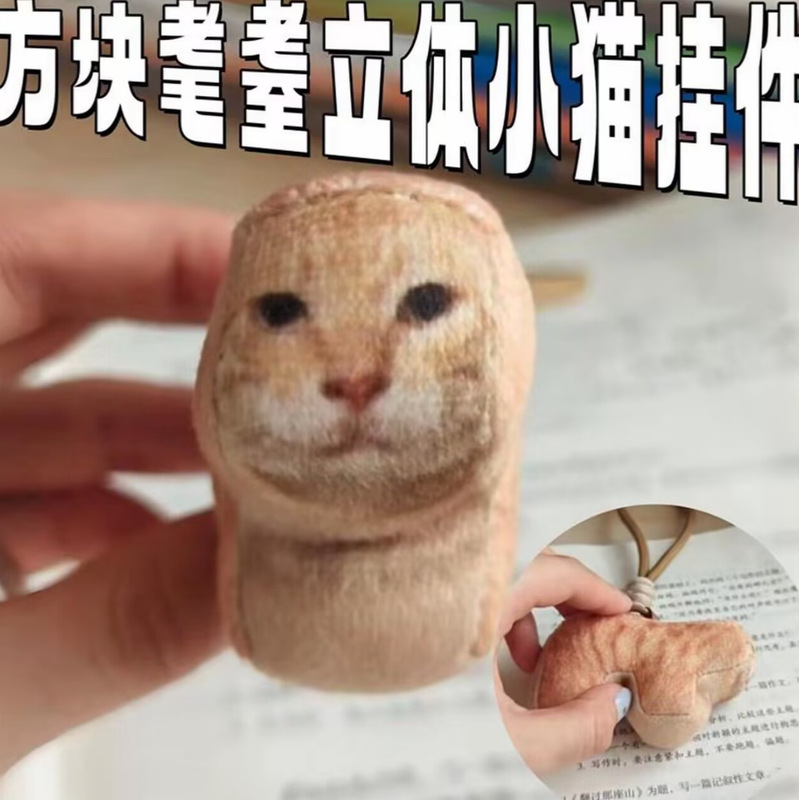 Wholesale Cartoon Cat Keychain with Round Head, Plush Bag Pendant, Stress-Relief Plush Pendant Wholesale Cartoon Cat Keychain with Round Head, Plush Bag Pendant, Stress-Relief Plush Pendant