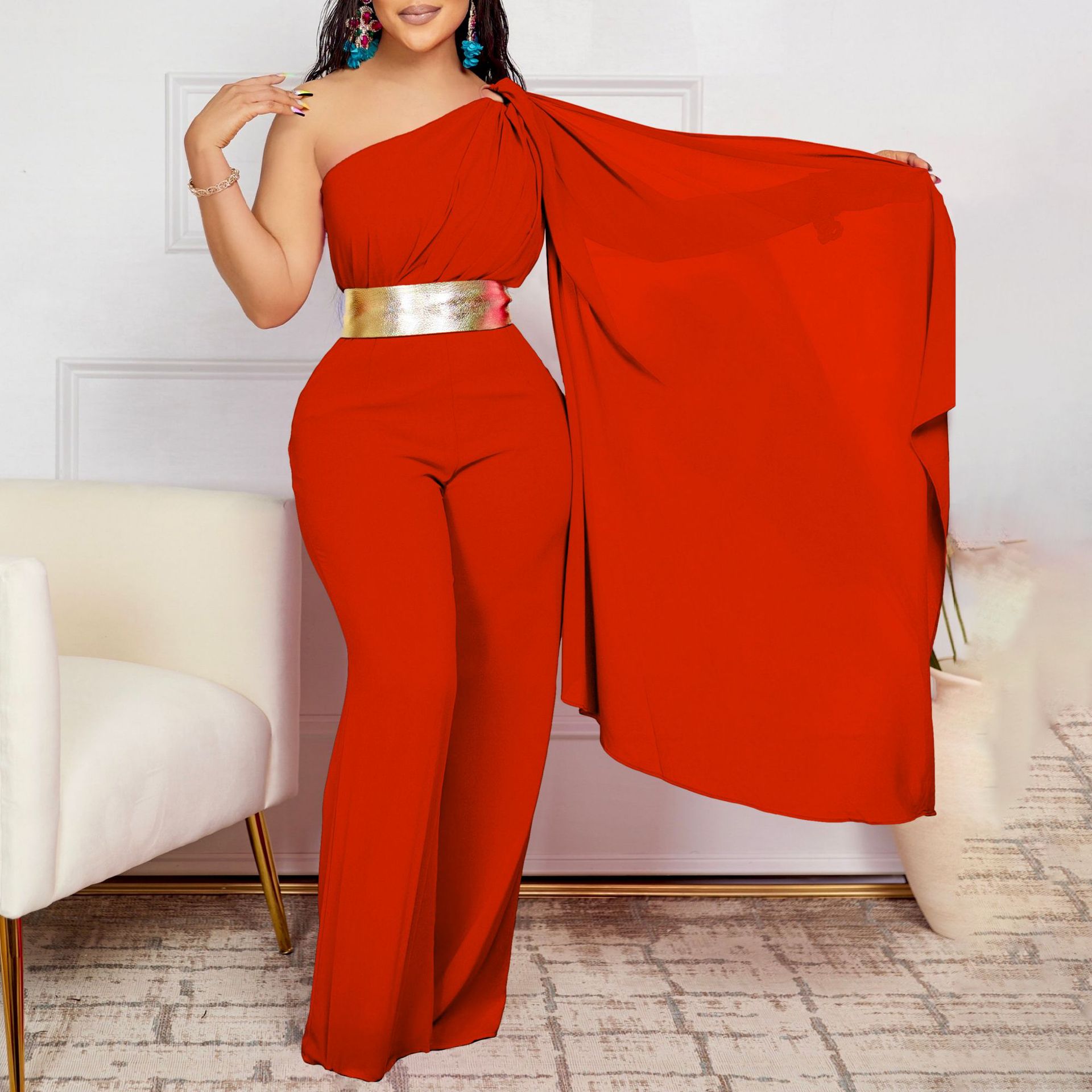 595g Weight Asymmetrical Sleeve Sleeve Length Full Length Pants Length Spandex, Polyester Fabric Type High Waist Waist Line Jumpsuits Pants Type Stretchy Elasticity Bodysuits Tops Type Holiday, Cocktail Party Occasion Slim Fit Type Solid Color Pattern Summer, Spring Season Women's Gender Sexy, Streetwear Style Women's Holiday Cocktail Party Bodysuits Sexy Streetwear Solid Color Full Length Jumpsuits 10