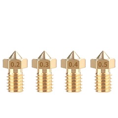 3D Printer Accessories Full Metal Brass E3D Extruder Copper Nozzle 0.3/0.4mm 1.75mm MK8 on Sale