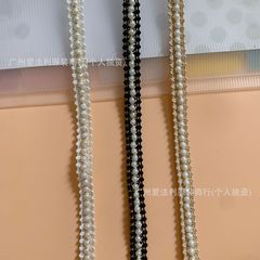 メーカー直売の新型の小さい香風の真珠のレースの手作りの玉のリボンのDIYの服装の漢服のコートは縁を包んで補助します。