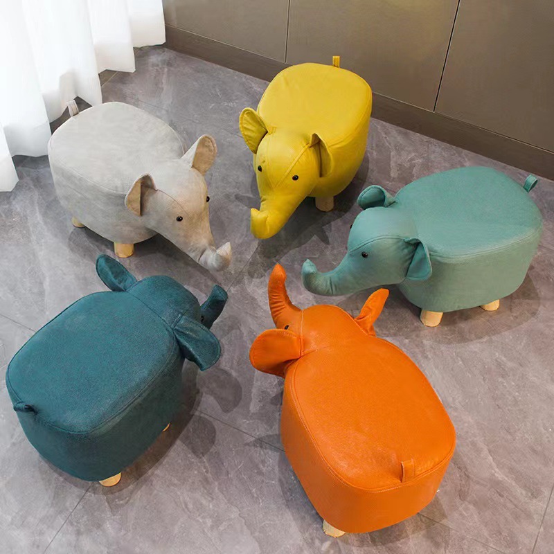 Elefante taburetes para niños taburetes de animales taburetes de madera maciza taburetes creativos pequeños taburetes de sala de estar caseros dibujos animados lindos taburetes bajos