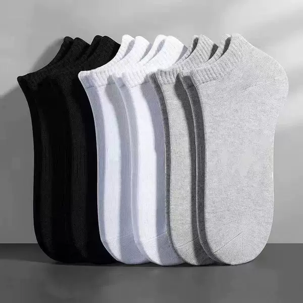 Socks Men's Shallow Mouth Boat Socks Summer Thin Invisible Socks Breathable Couple Mid-Tube Socks Sports and Casual Short Socks