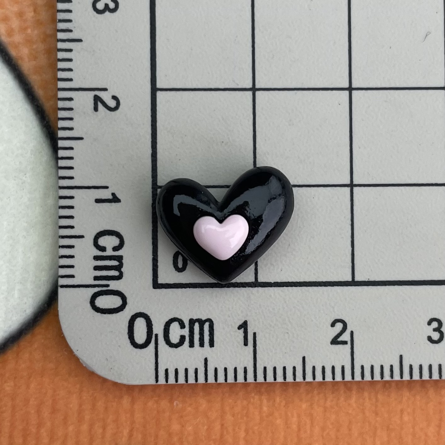 03 * Negro rosa doble corazón pequeño