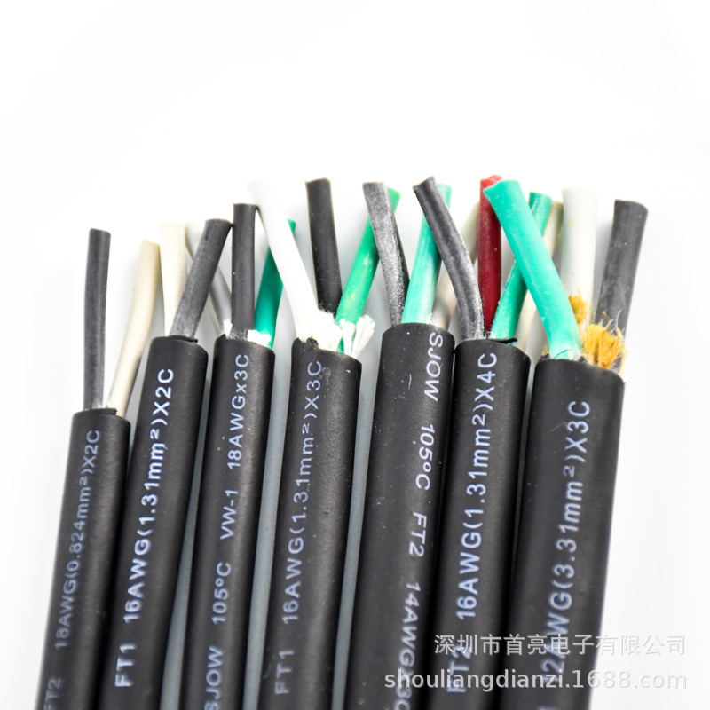 橡胶线 H07RN-F 5芯10平方耐寒防水橡胶电源线 5G10MM2  全铜黑色