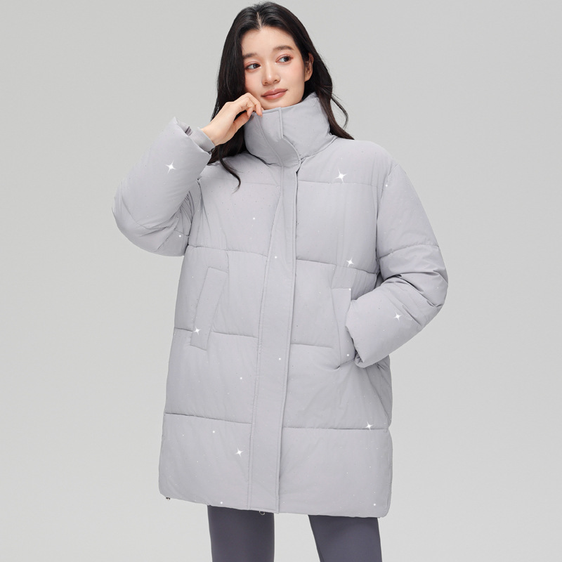 Nuevo abrigo de algodón de plumón de moda de invierno de mujer, abrigo de algodón de cuello grueso, abrigo de algodón de estilo medio y largo, abrigo de algodón de mujer image 8